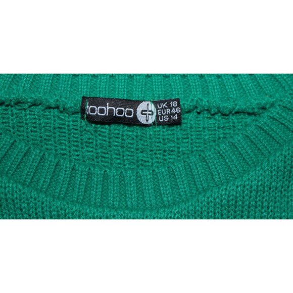 BOOHOO Merry Christmas Ya Filthy Animal Knit Pullover Sweater in Green (Large) - Picture 3 of 6